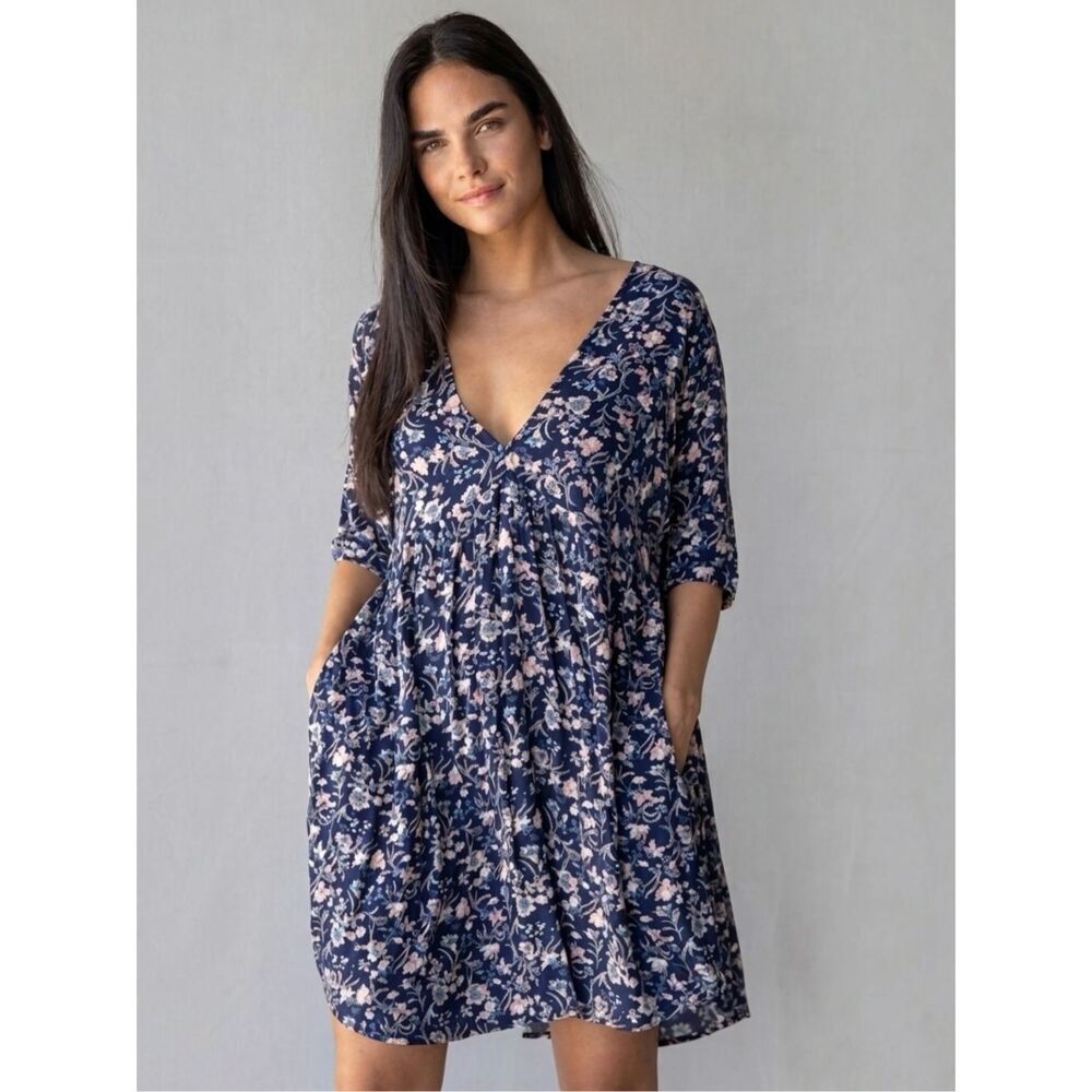 Natural Life Coastal Cowgirl Floral Boho Babydoll Mini Dress Fairycore XS/S NWOT